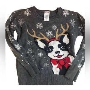 Cold Crush Kids  Gray Sweater with Dog and Snowflakes. Good Condition. Size 5